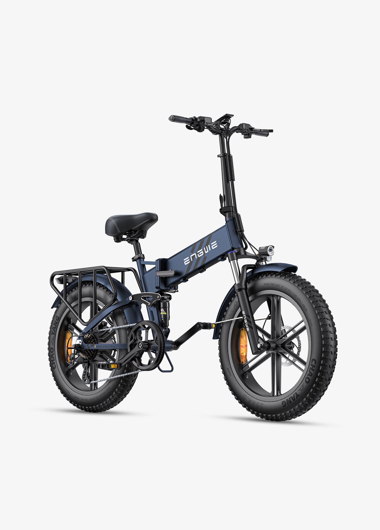 isang midnight blue engwe engine pro 2.0 electric fat gulong na bisikleta