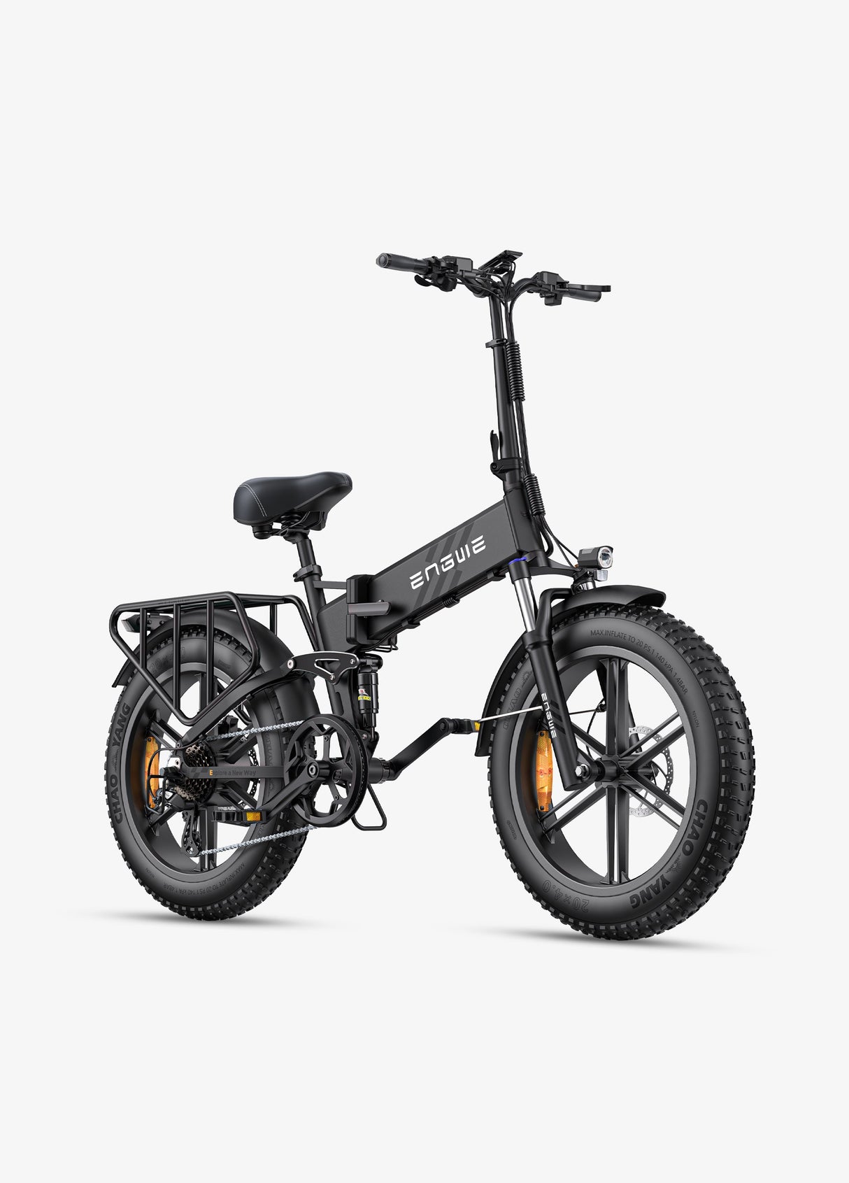 isang space black engwe engine pro 2.0 na ganap na nasuspinde na mountain bike