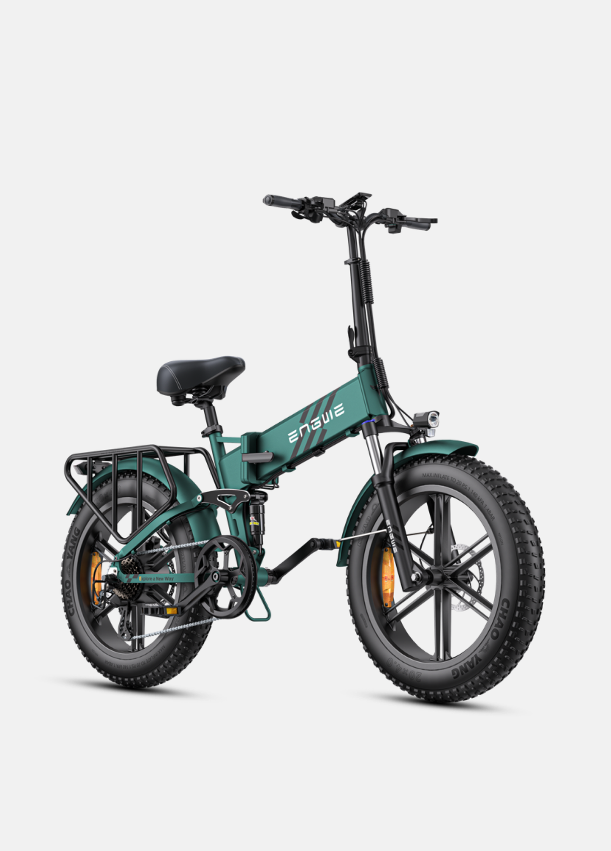 isang mountain green engwe engine pro 2.0 fold up electric bike