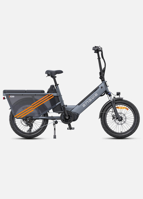 gray electric cargo bicycle engwe le20