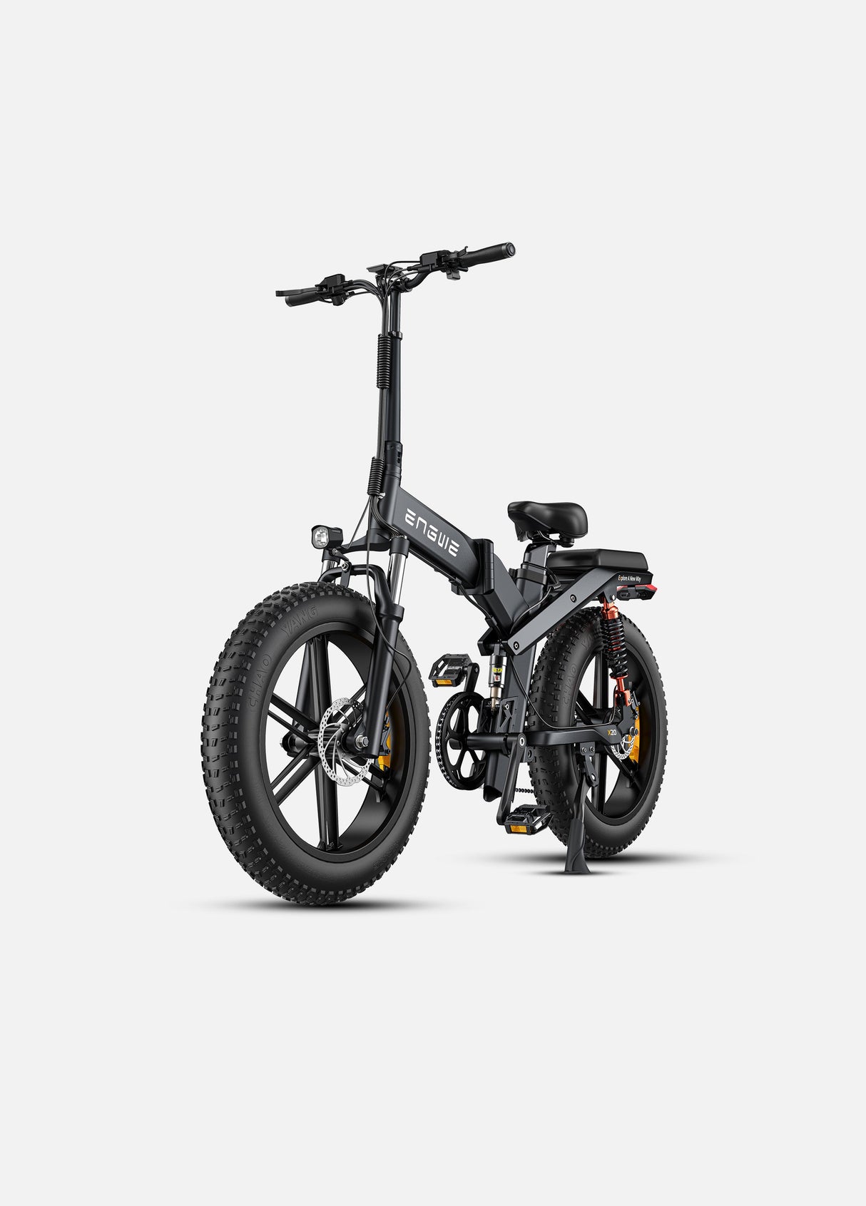 a black engwe x20 fat tire electric bike