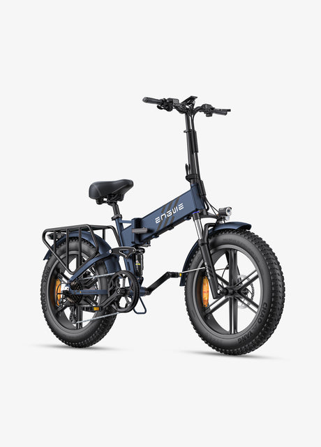 a midnight blue engwe engine pro 2.0 electric fat tyre bicycle