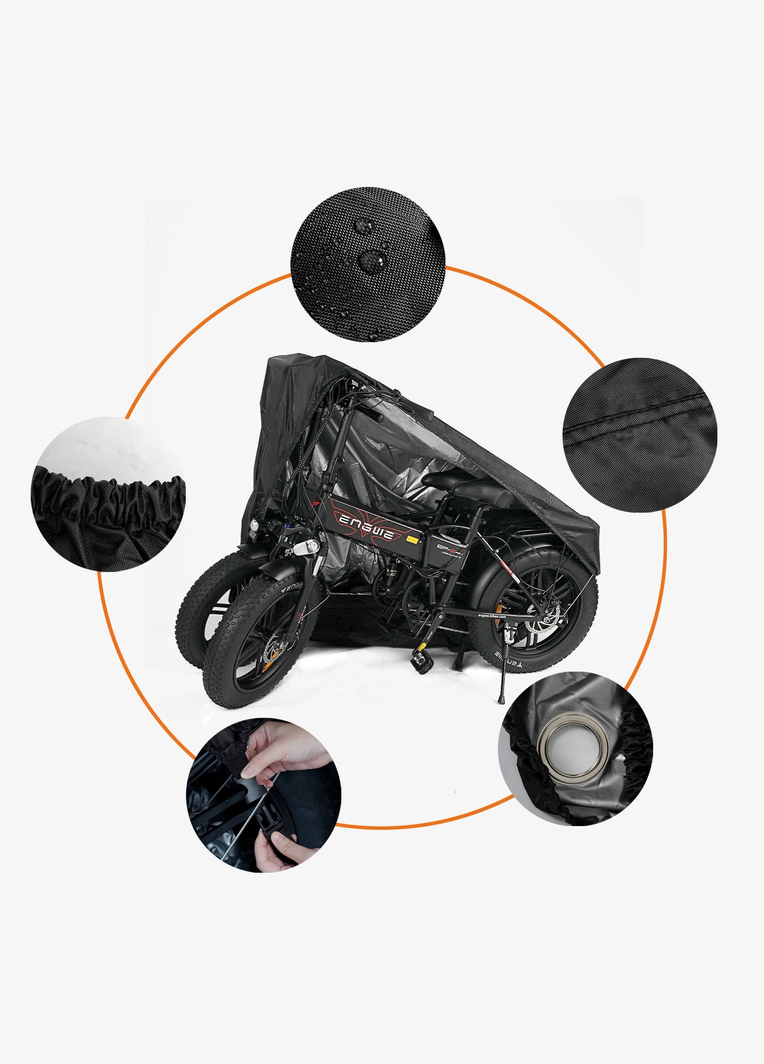 Kétrétegű átszúrásgátló kivitel, elektromos kerékpárokon letakarható, vízálló