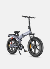 a grey engwe x20 fold up electric bike